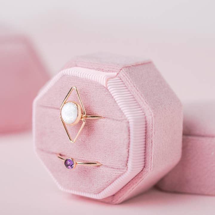 Mineral and Matter - Venta al por mayor Anillos grandes/de cóctel - anillo de ópalo deco anillo art déco triángulo piedra de ópalo grande2