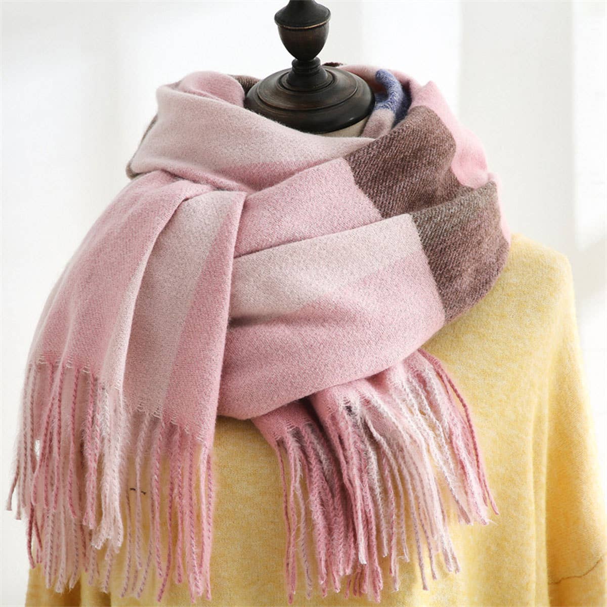 ACCITY - Wholesale Scarf - Women's - Plaid Scarf – Cozy Fall/Winter Wrap for Women_CWASC01823