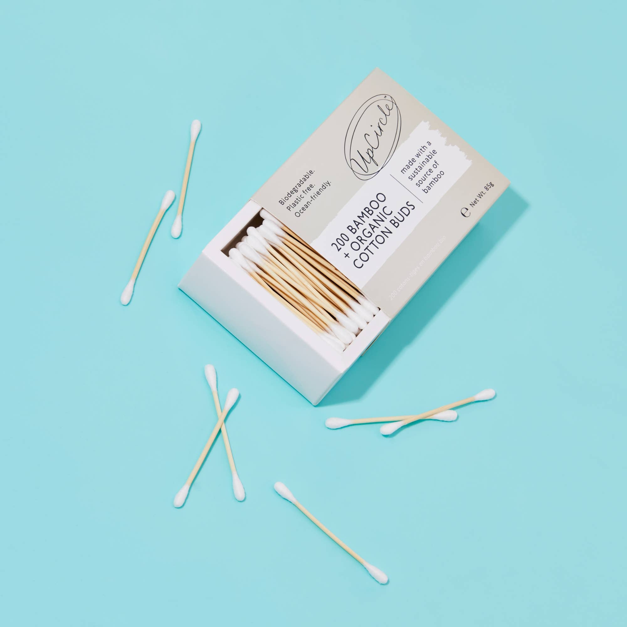 UpCircle Beauty Europe - Wholesale Cotton Swab/Q-Tip - Organic, Plastic Free - Cotton + Bamboo Buds (200 pcs) Accessory Gift2