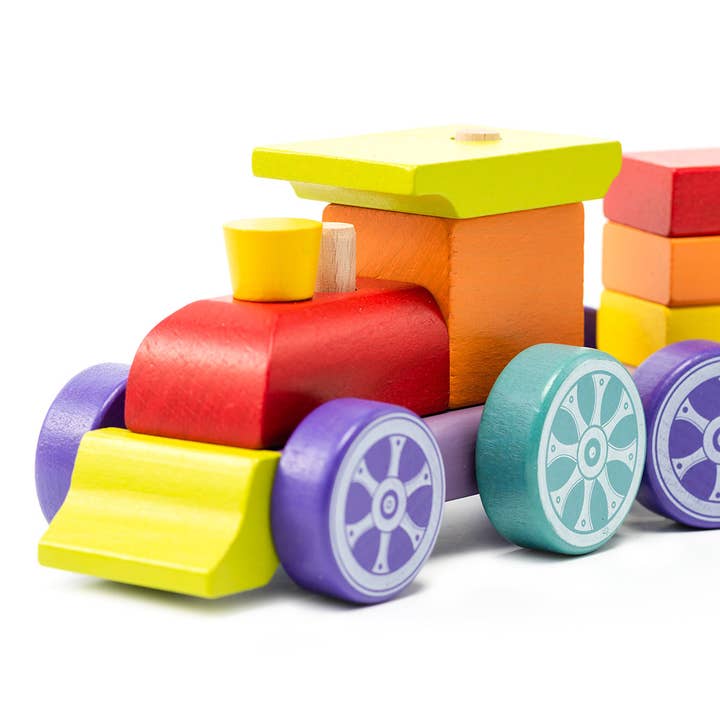 Toysmith - Wholesale Build-a-Toy - Kids - Cubika Wooden Rainbow Express Train2