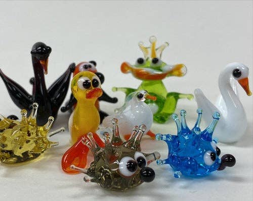 Glass by Iness - Wholesale Decorative Figurine - Mini Glass Figurines - Hand Made - 10 Pack Mini Glass Figurines - Hand Made - 10 Pack