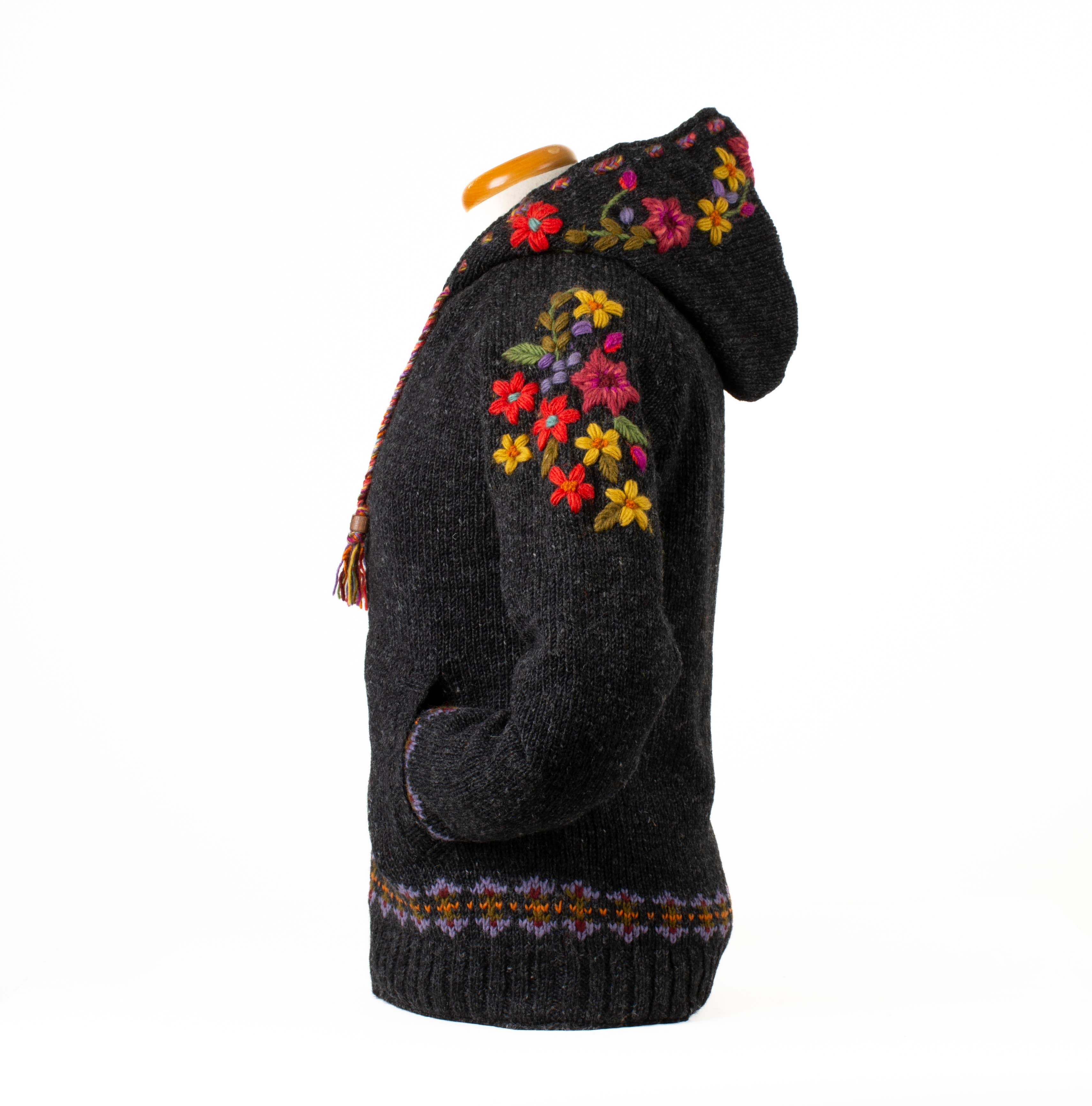 Lost Horizons Knitwear – Ships from USA - Wholesale Knit Sweater - Women's - Wildflower Wool Zip Hoodie Sweater – Embroidered Knit Jacket6