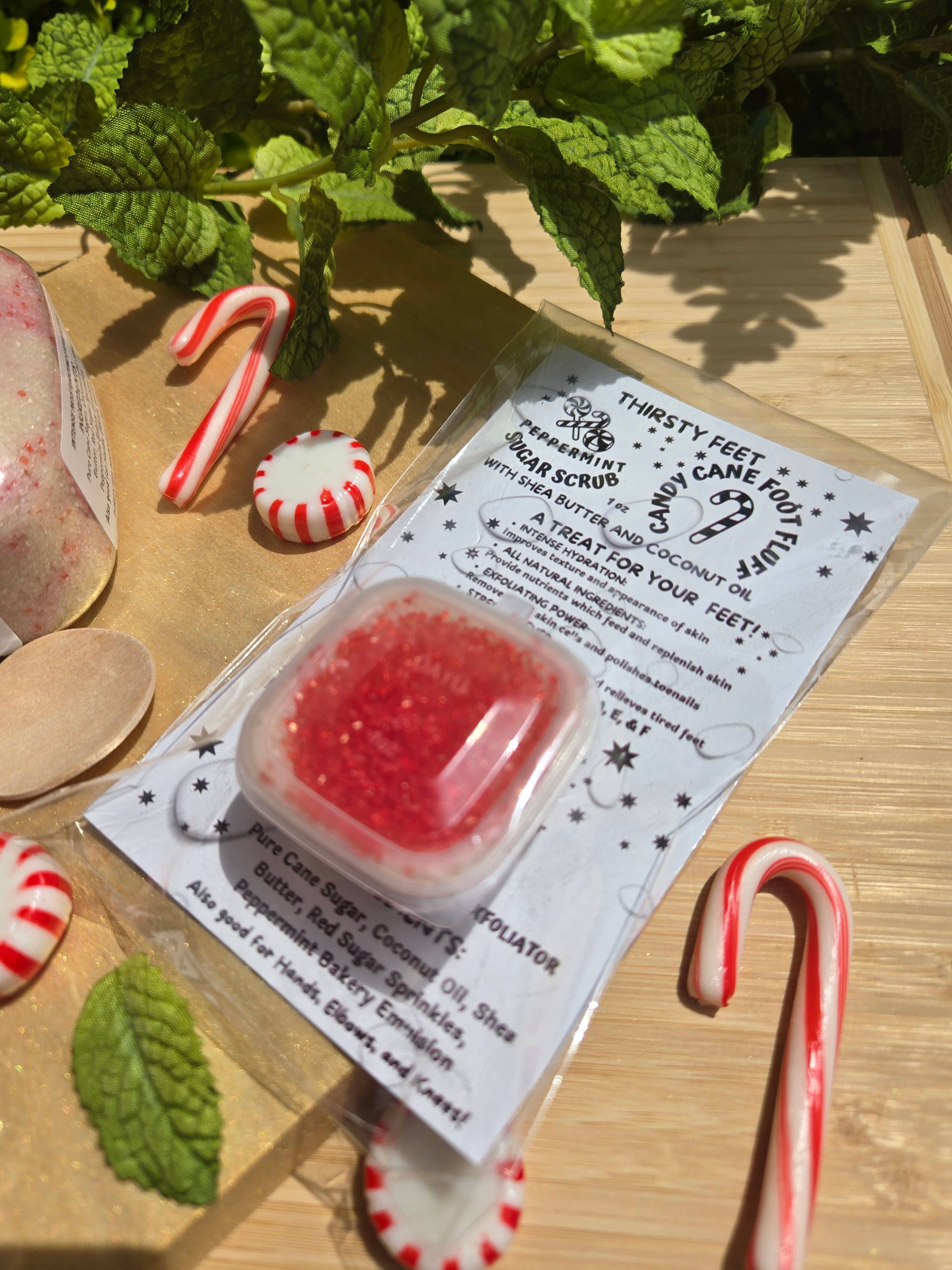 THIRSTY FEET®️ - Vente Gommage/exfoliant pour les pieds - Gommage au sucre à la menthe poivrée et à la canne de bonbon pour les pieds 1 oz,1