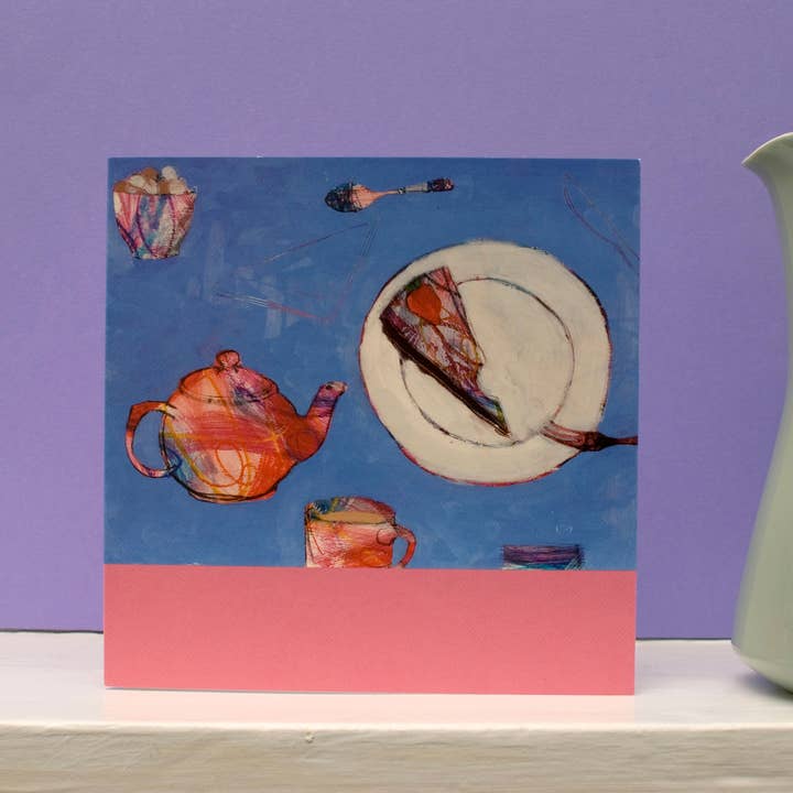 Kate Lowe Recipe Card, Blank Inside, chocolate almond torte for wholesale by Hayletts Contemporary Fine Art