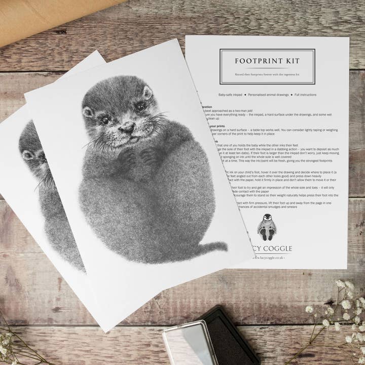 Lucy Coggle Designs – wholesale Hand & footprint kit – Child & baby – Baby Otter Footprint Kit