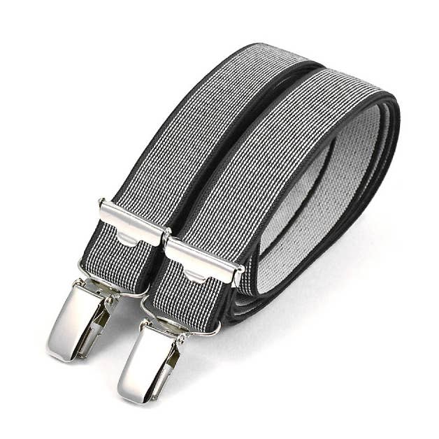 Thin clip-on suspenders - Mottled grey for wholesale by Bertelles