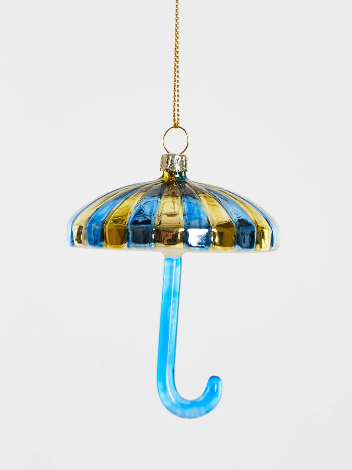 Paraplu Goud-Blauw Ornament for wholesale by Yup in de boom