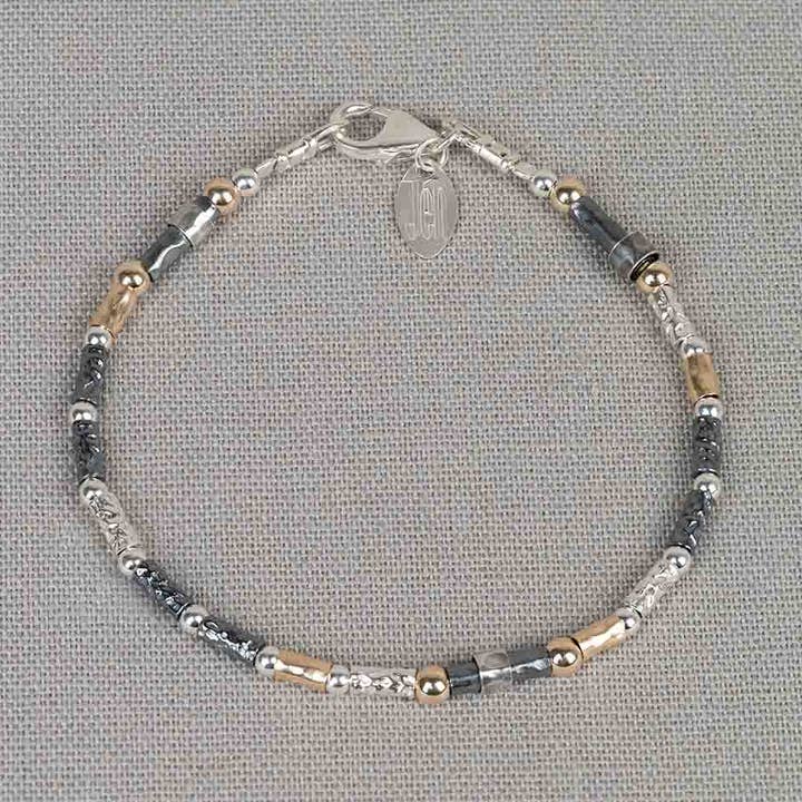 Bracelet tubes silver + oxy + Goldfilled for wholesale by Jéh Jewels