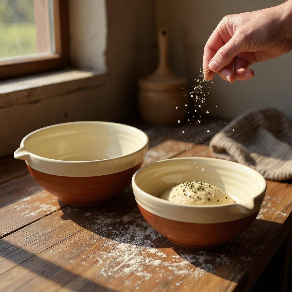 Dexam UK – wholesale Mixing bowl – Porto Terracotta Ribbed Large Mixing Bowl - Stone2