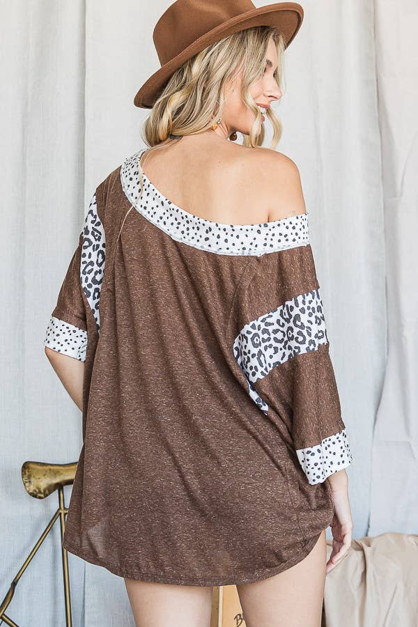 JADE BY JANE - Wholesale Tunic - Women's - ANIMAL PRINT TRIM BOAT NECK TUNIC6