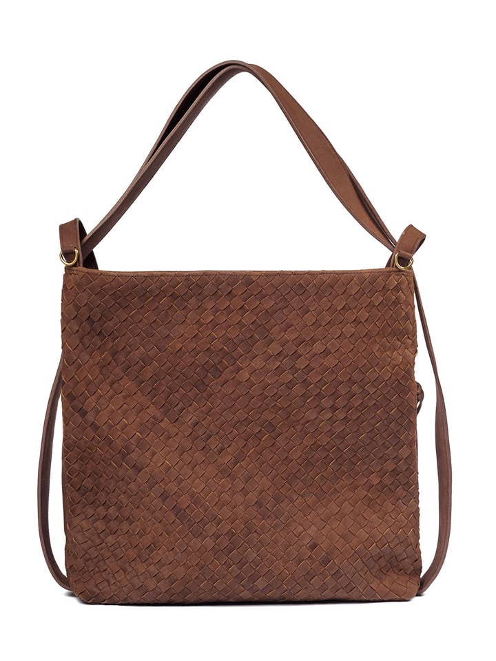 Woven Evra Tote - Saddle (Dark) for wholesale by MANDRN