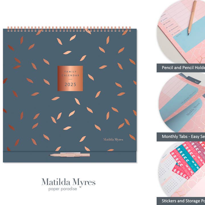 Matilda Myres - 2026 Family Calendar - 5 Person for wholesale by Tangible Stationery