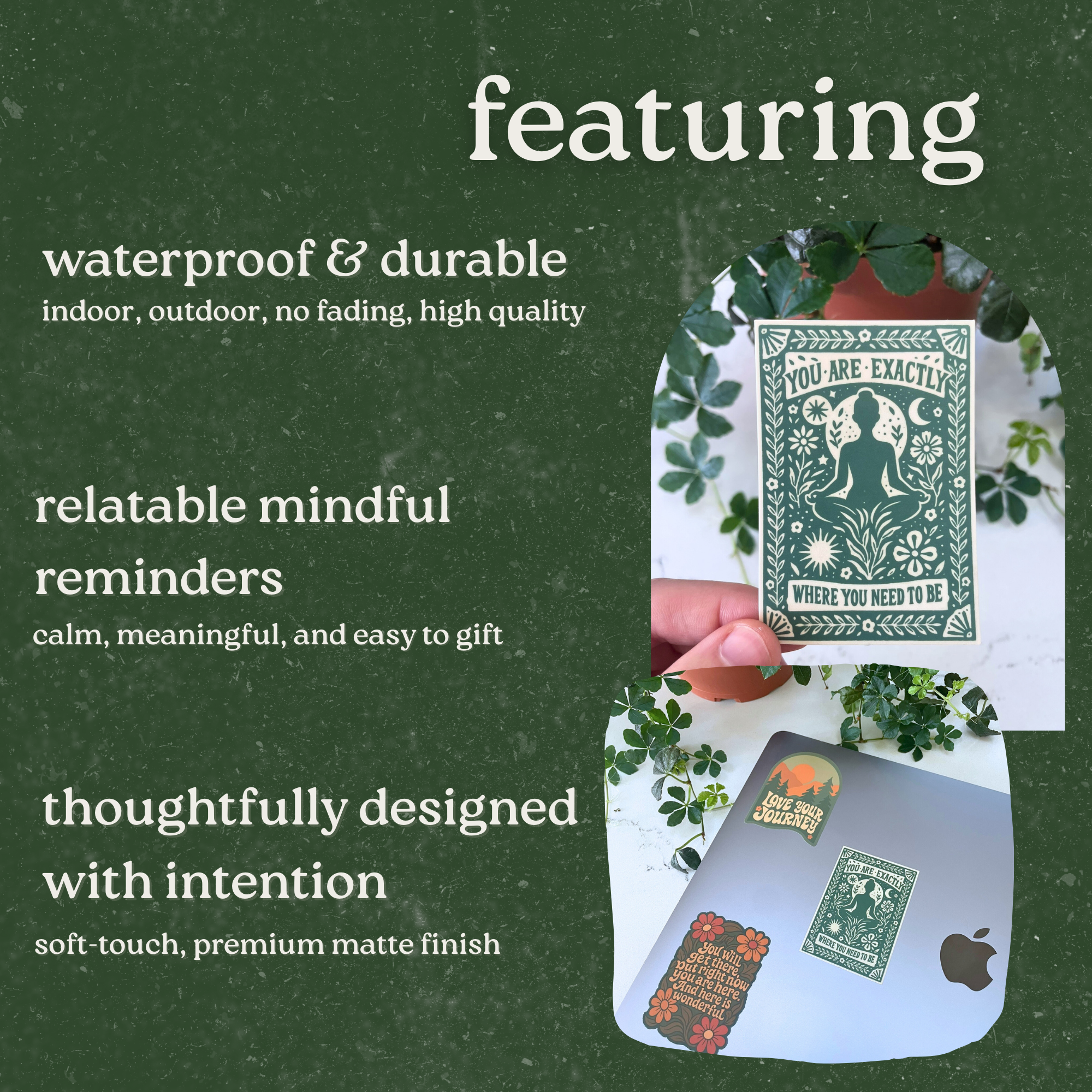 Mindful over Mind Full - Wholesale Sticker - Yoga Sticker | You Are Exactly Where You Need To Be Sticker3