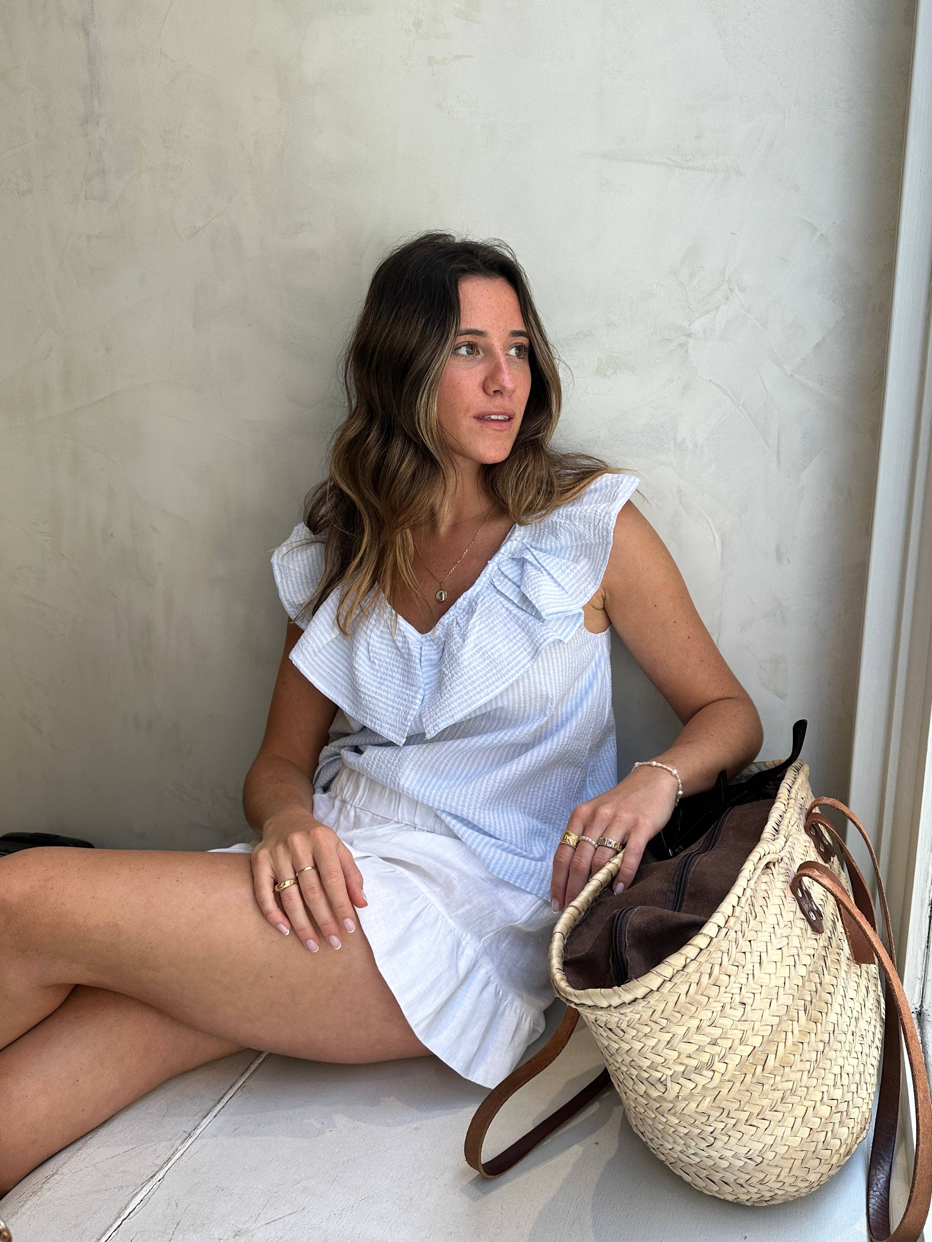 Ljusblå Elle Blus för wholesale på Faire1