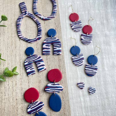 LeiClayCo - Wholesale Hoop Earrings - Buffalo Bills earrings, hoop clay earrings, bills mafia