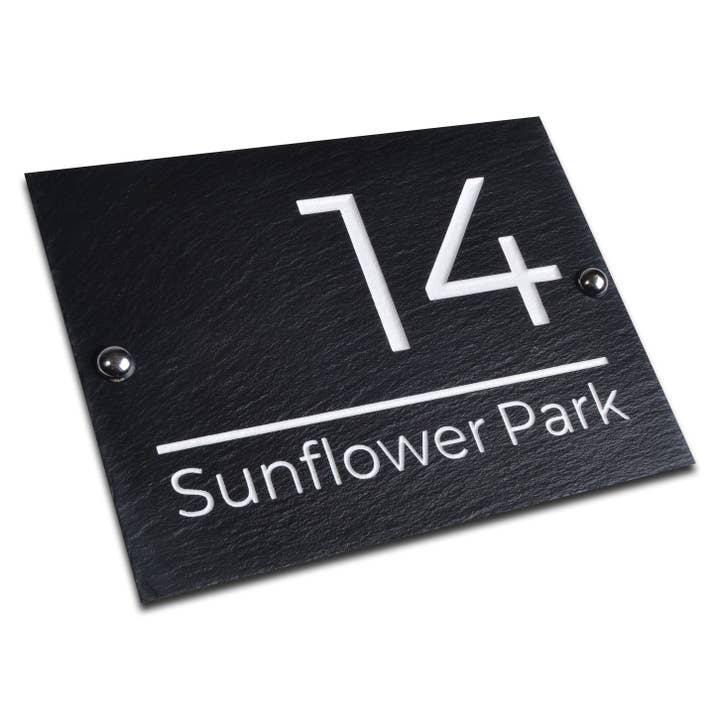 Husskylt, Plack, Tillverkad av Riven Skiffer, 20 X 15cm för wholesale av The House nameplate company