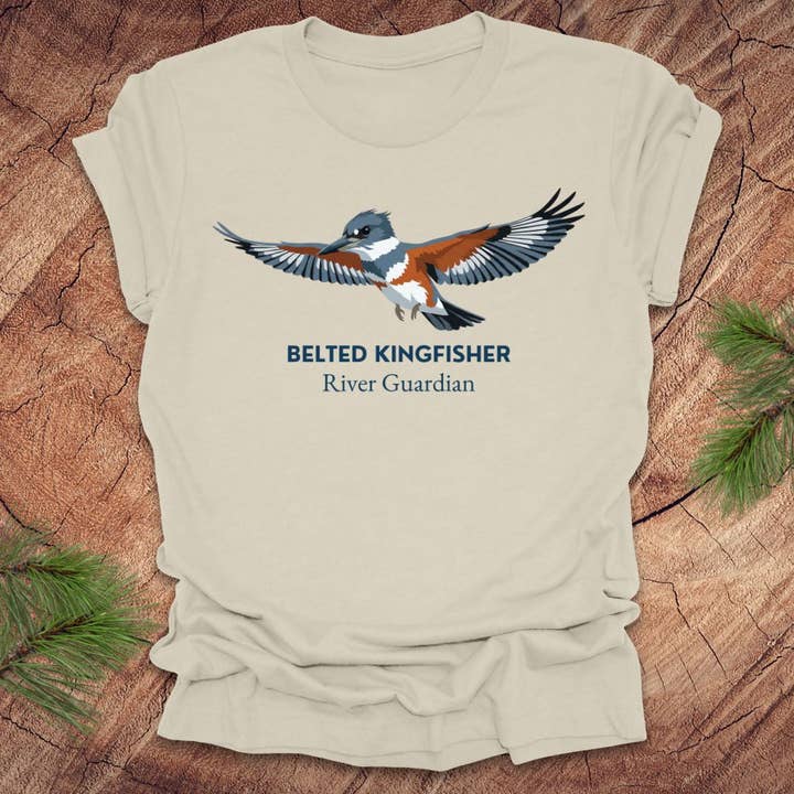 Bälteskungsfiskare T-shirt för wholesale av Wandering Owl Adventure Co.