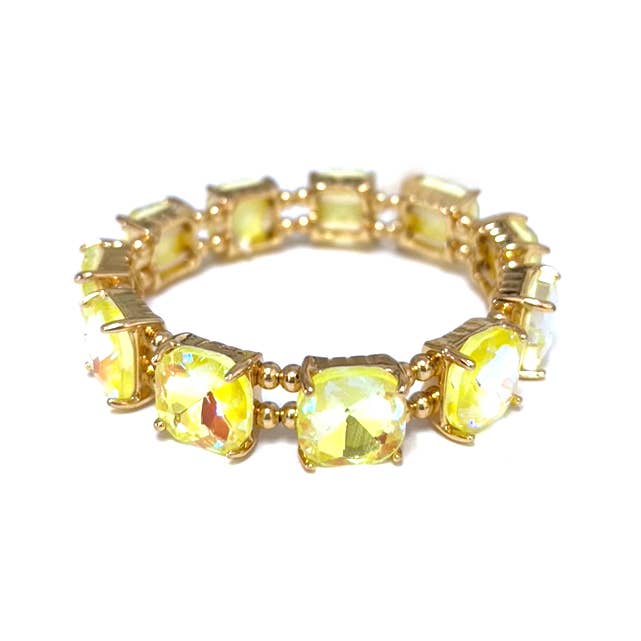 StarryNYC - Wholesale Schakelarmband - Neon kussen geslepen glazen kristal verbonden stretch armband6