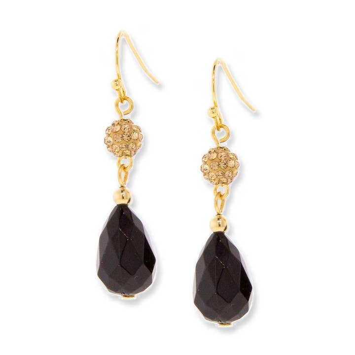 1928 Jewelry Black Briolette Drop Earring for wholesale by 1928 Jewelry