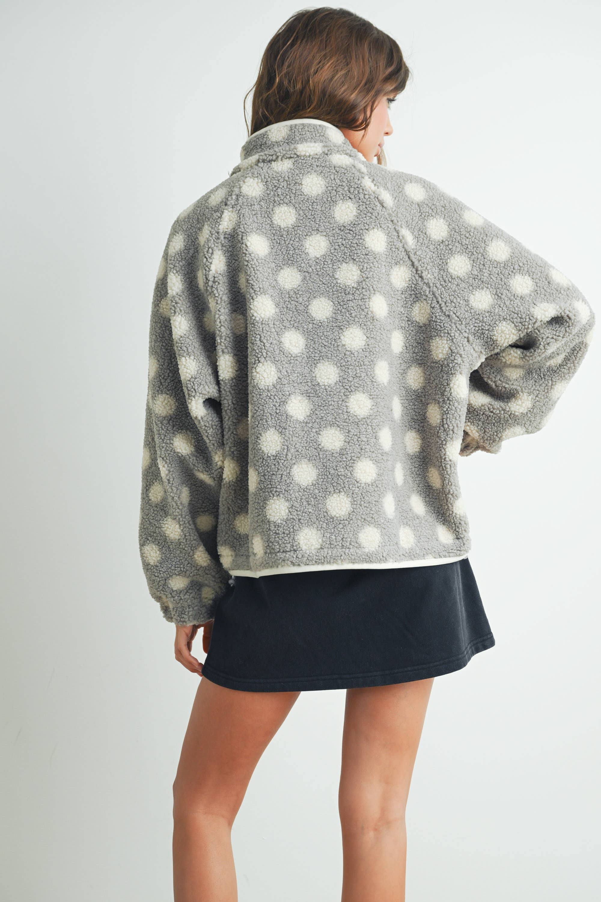 BUTTERMELON - Wholesale Jacket - Women's - Fall/Winter Polka Dot Button Down Jacket - BMJ742033