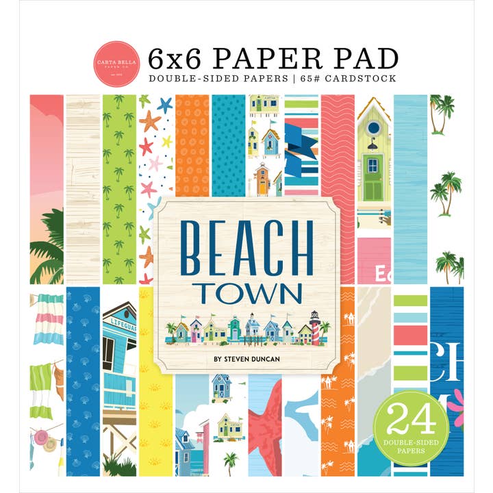 Strandstadt 6x6 Papierblock für den Großhandel von Echo Park Paper Co.