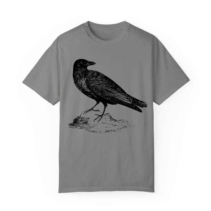 Vintage Crow 100% bomull skärmtryckt vuxen unisex t-shirt för wholesale av Our Wild Puget Sound