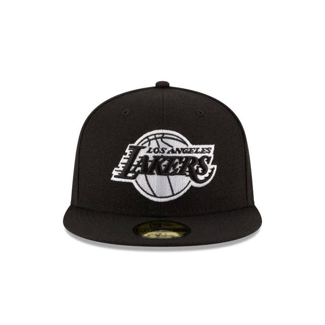 Rat City Sk8 Shop - Vente Casquette à visière plate – unisexe - CASQUETTE CINTRÉE NOIRE ET BLANCHE 59FIFTY NEW ERA DES LOS ANGELES LAKERS1