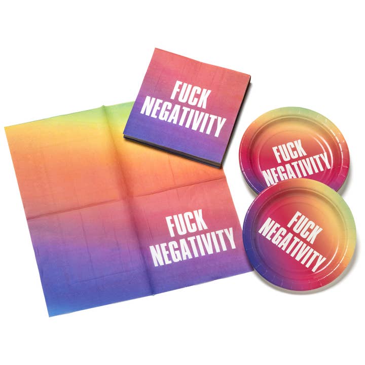House of Voltaire - Wholesale Disposable plate - Fuck Negativity Paper Plates by Cory Arcangel1