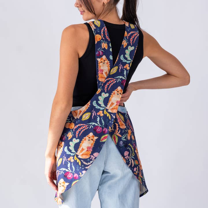 BETSY OLMSTED - Wholesale Apron - Pinafore Apron- Fox in the Orchard plum3