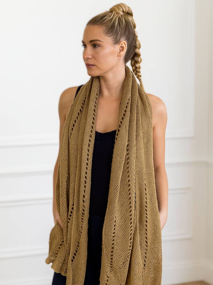 1110 Brown Drape Shawl for wholesale by LTX Sportswear