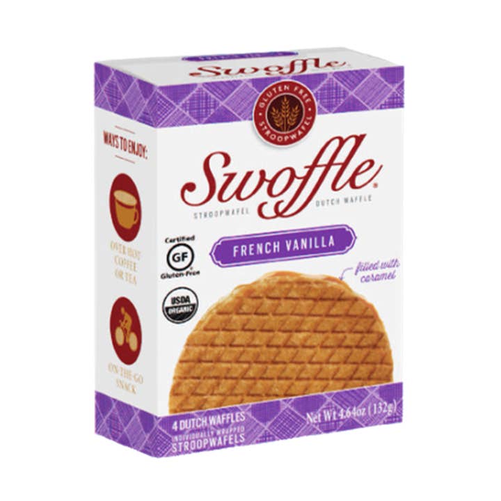 Swoffle French Vanilla Waffle Cookies 4 Pack Box for wholesale by Swoffle
