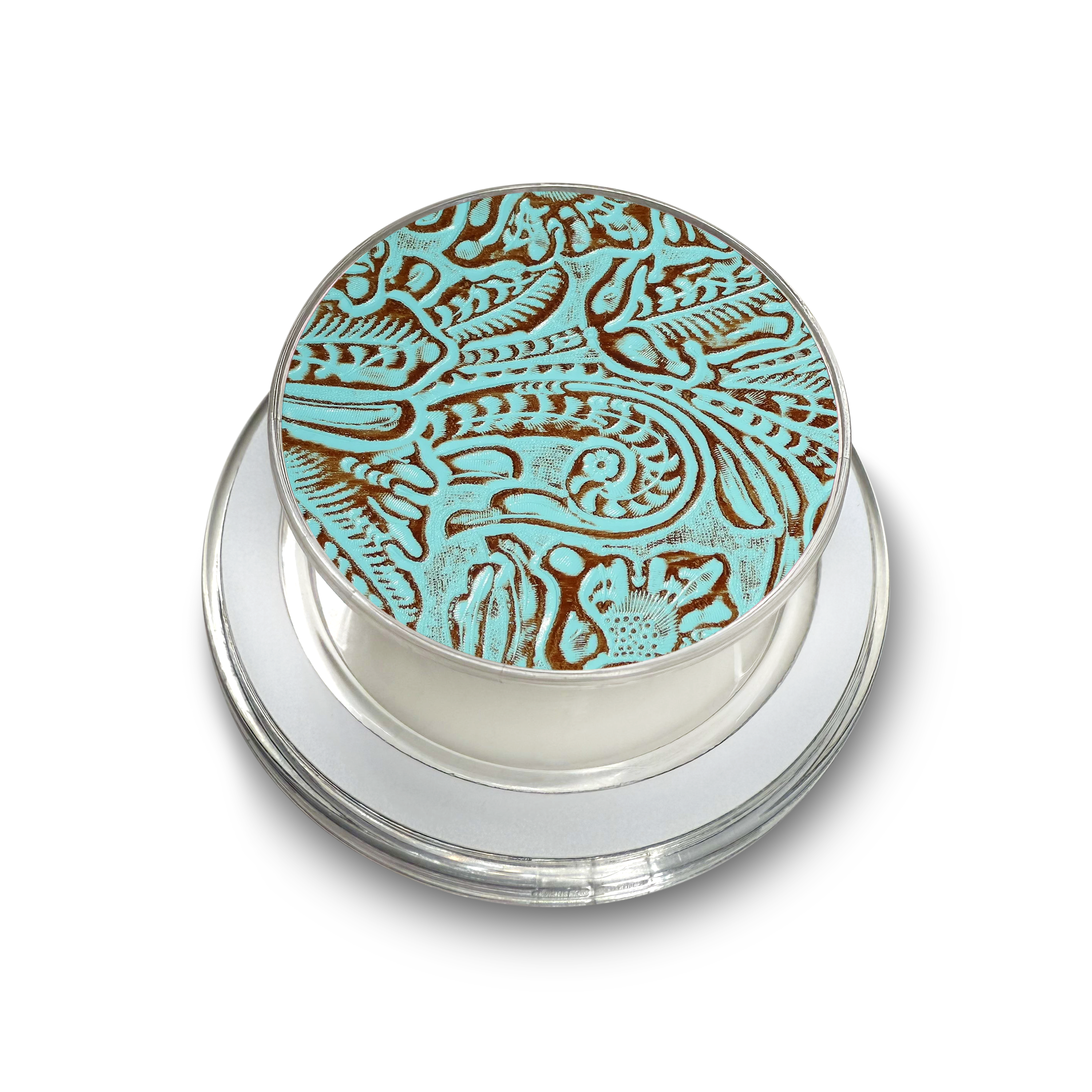 Twisted N Turquoise - Wholesale Vingerhouder (telefoon) - Teal Geverfd Leren Magsafe Telefoongreep0