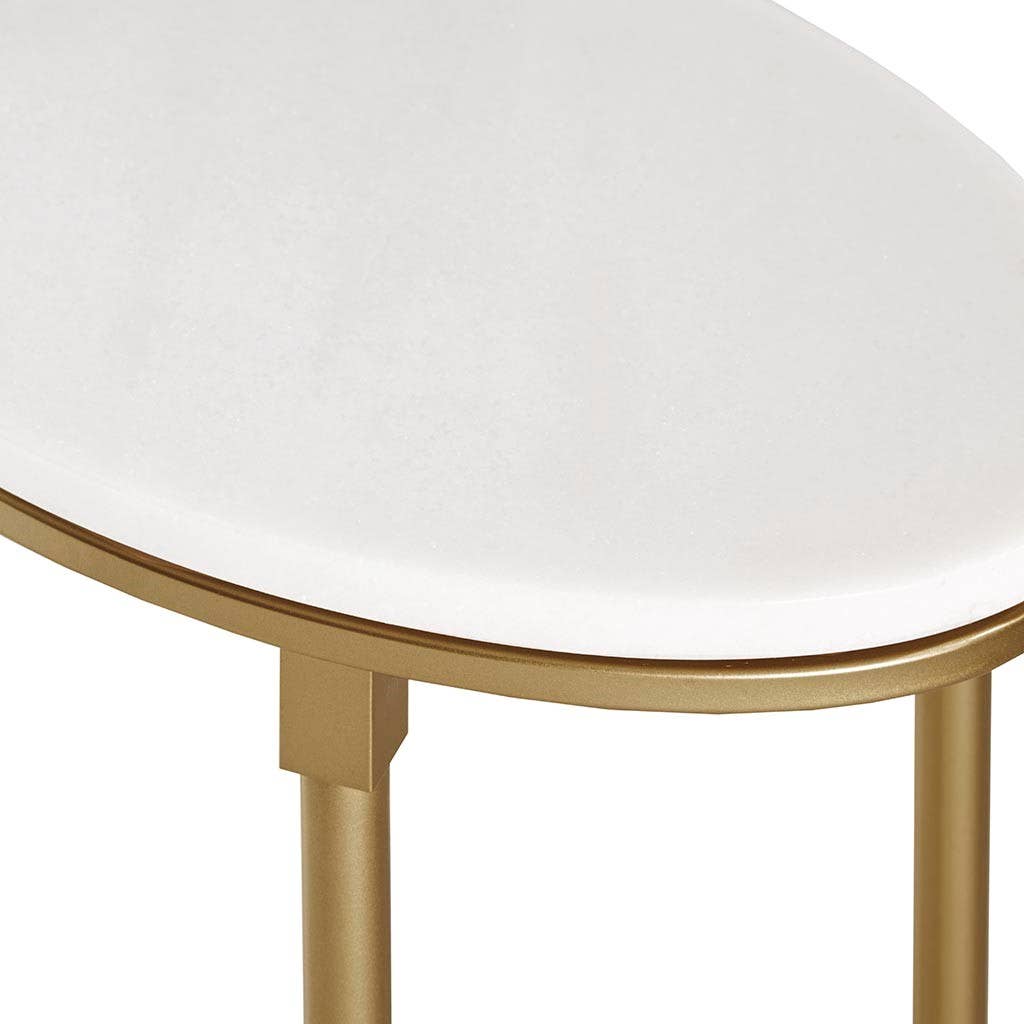 Olliix - Wholesale Side Table - White Marble Tabletop End Table with Gold Base4