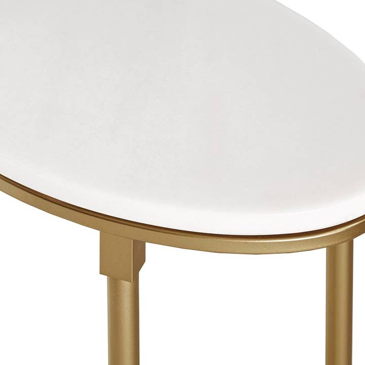 Olliix - Wholesale Side Table - White Marble Tabletop End Table with Gold Base4