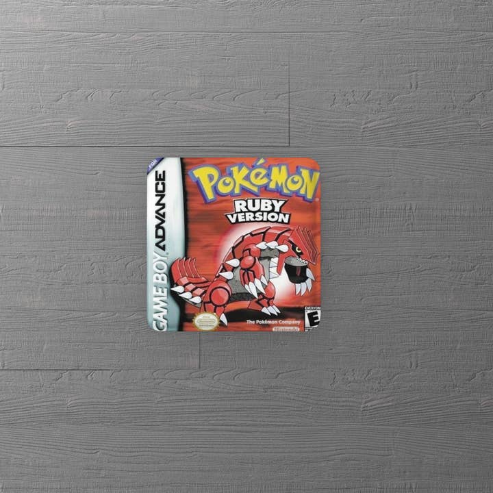 Retro Gameboy Ruby Version game Square Button Pin for wholesale by CultPOP