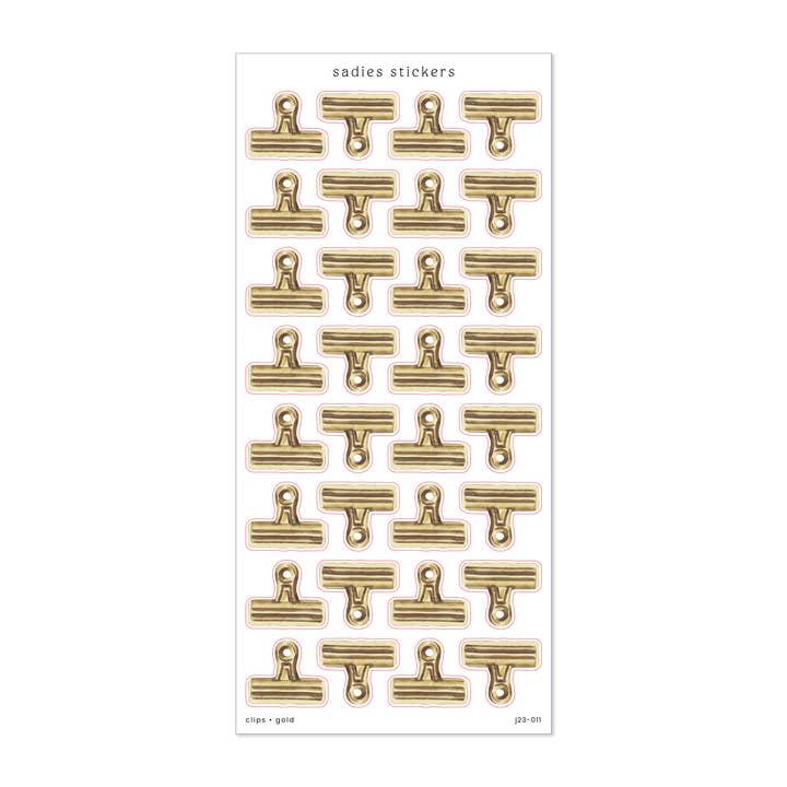 Gold Binder Clips • Journal Sticker Sheet for wholesale by Sadie's Stickers