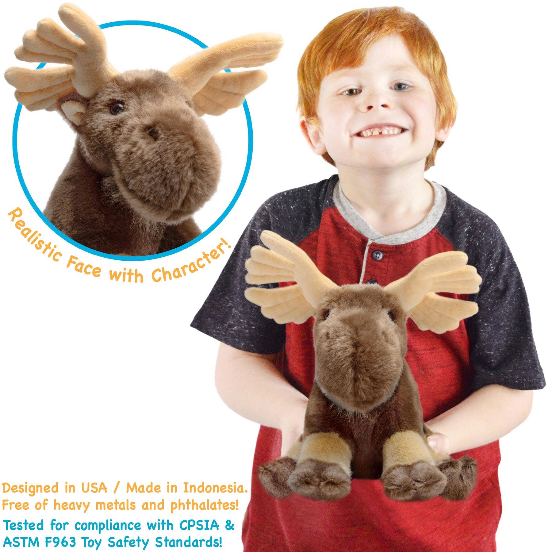 VIAHART Toy Co. – wholesale Stuffed/plush toy – Kids & baby – Martin The Moose | 10.5 Inch Stuffed Animal Plush3