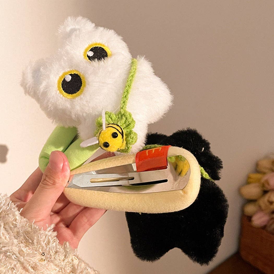 WEST AUSSIE SUPPLIES - Vendita all'ingrosso Fermaglio per capelli - Donna - Clio – Fermaglio per Capelli a Forma di Gatto in Peluche con Ciondolo Ape1