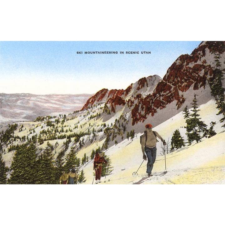Postcard UT-122 Skiing in Utah for wholesale by Found Image Press