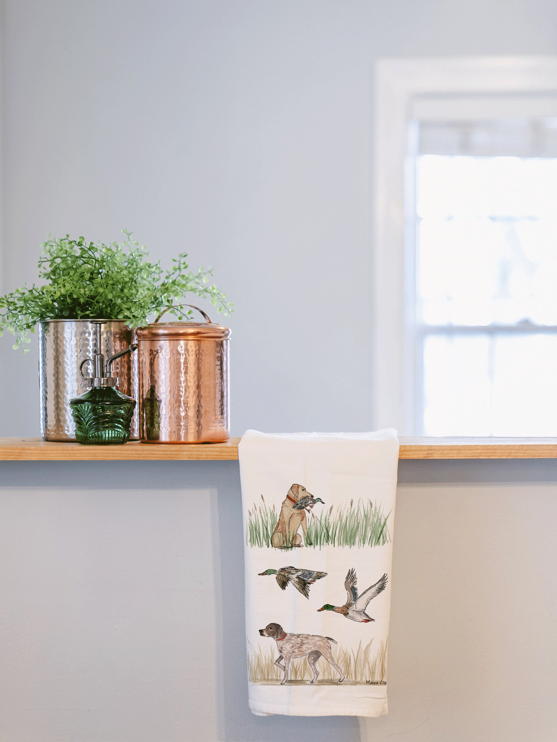 Maizie Clarke LLC - Wholesale Tea Towel - Illustrated Hunting Dog Tea Towel1