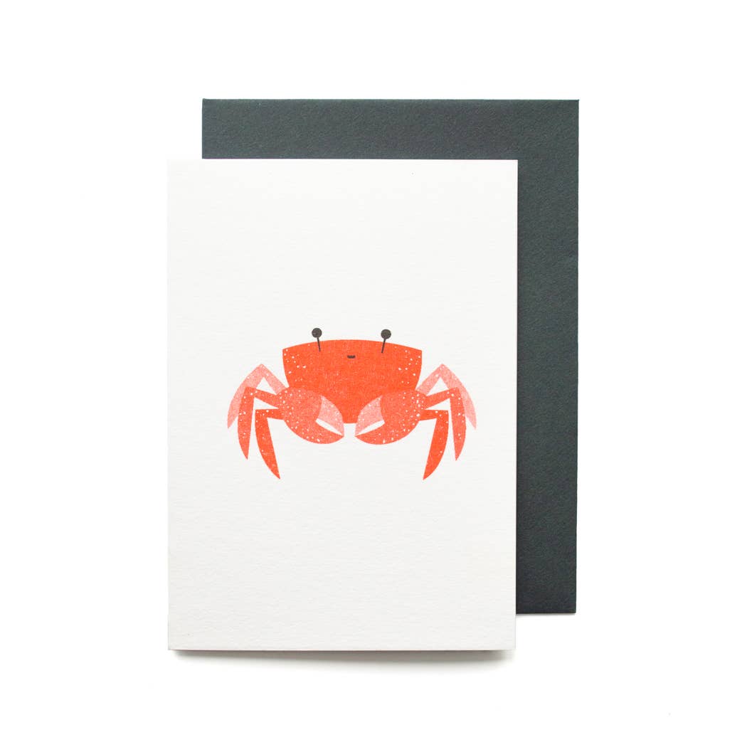 Bobbie Print – wholesale Birthday card – Risograph Printed Crab - Cute Little Happy Birthday Card