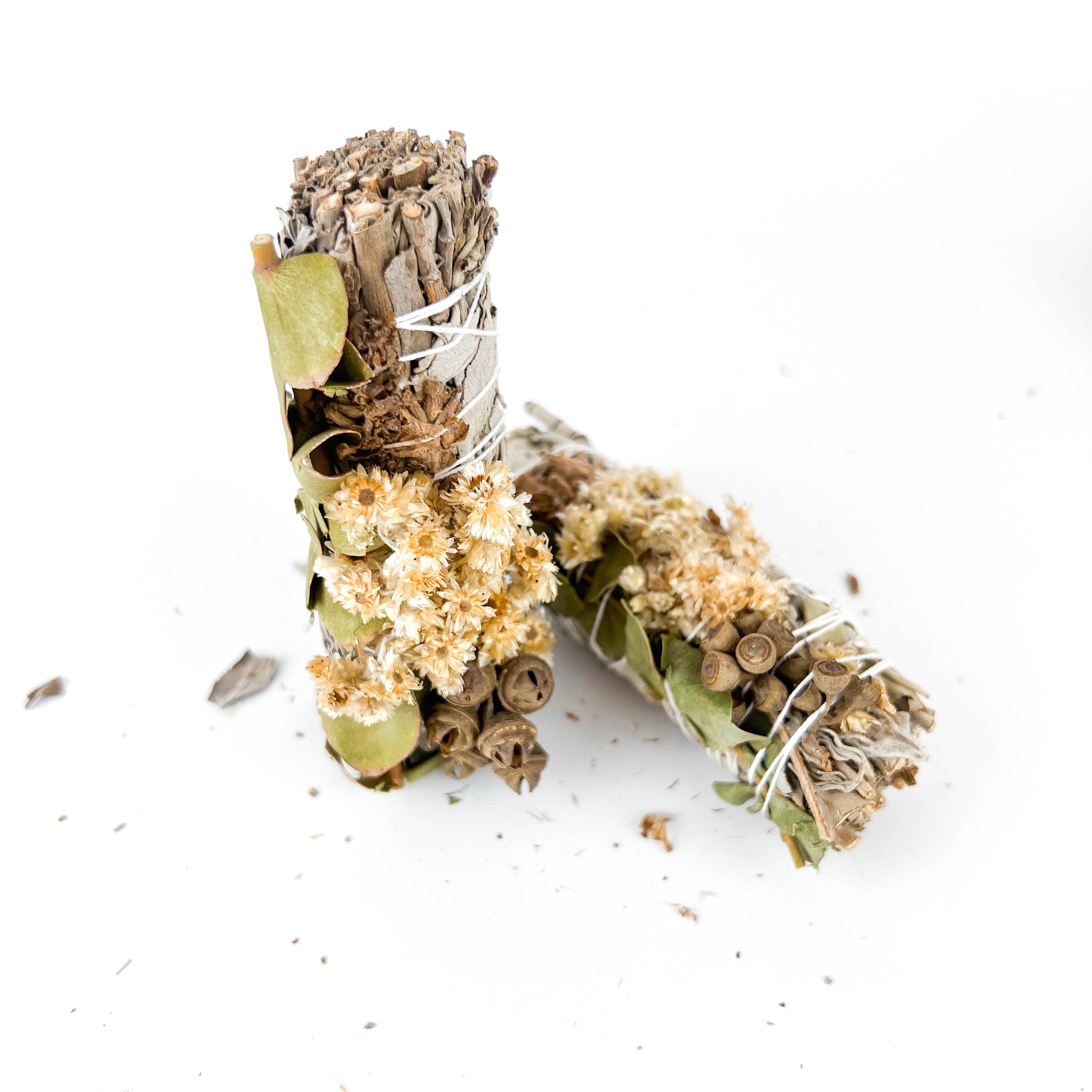 GREENROOTS USA LLC - Wholesale Sage Bundle - White Sage, Lavender & Eucalyptus Dollar Sage 4"2