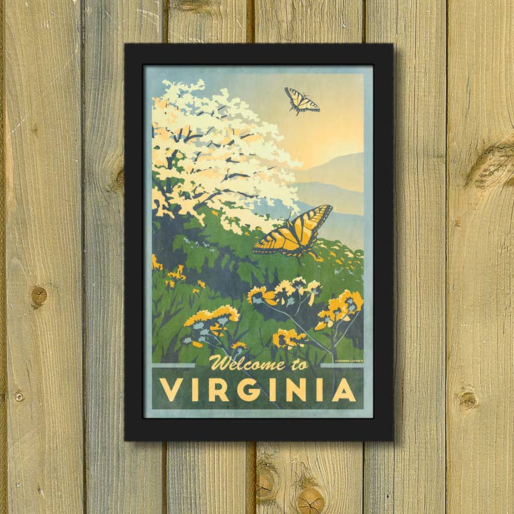 Virginia Vintage Travel Poster for wholesale by Lionheart Graphics