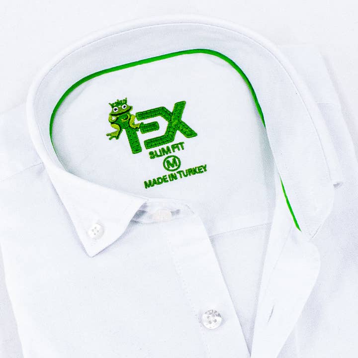 Oxford FROG Button Down Shirt - White for wholesale by EIGHT X