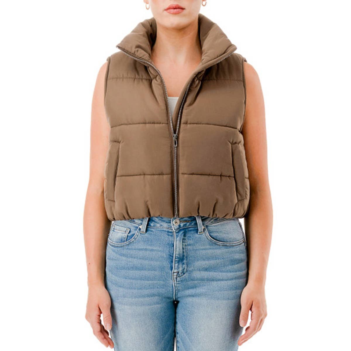 Timeless - Wholesale Outerwear Vest - Women's - High Neck Zip Up Outerwear Vest6