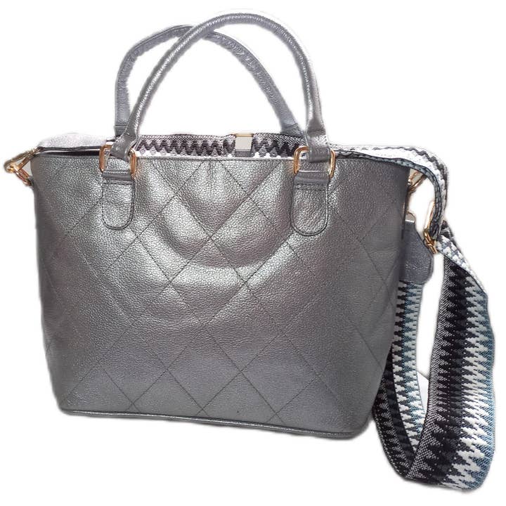 Leather Handbag Katy Silver for wholesale by Mimap