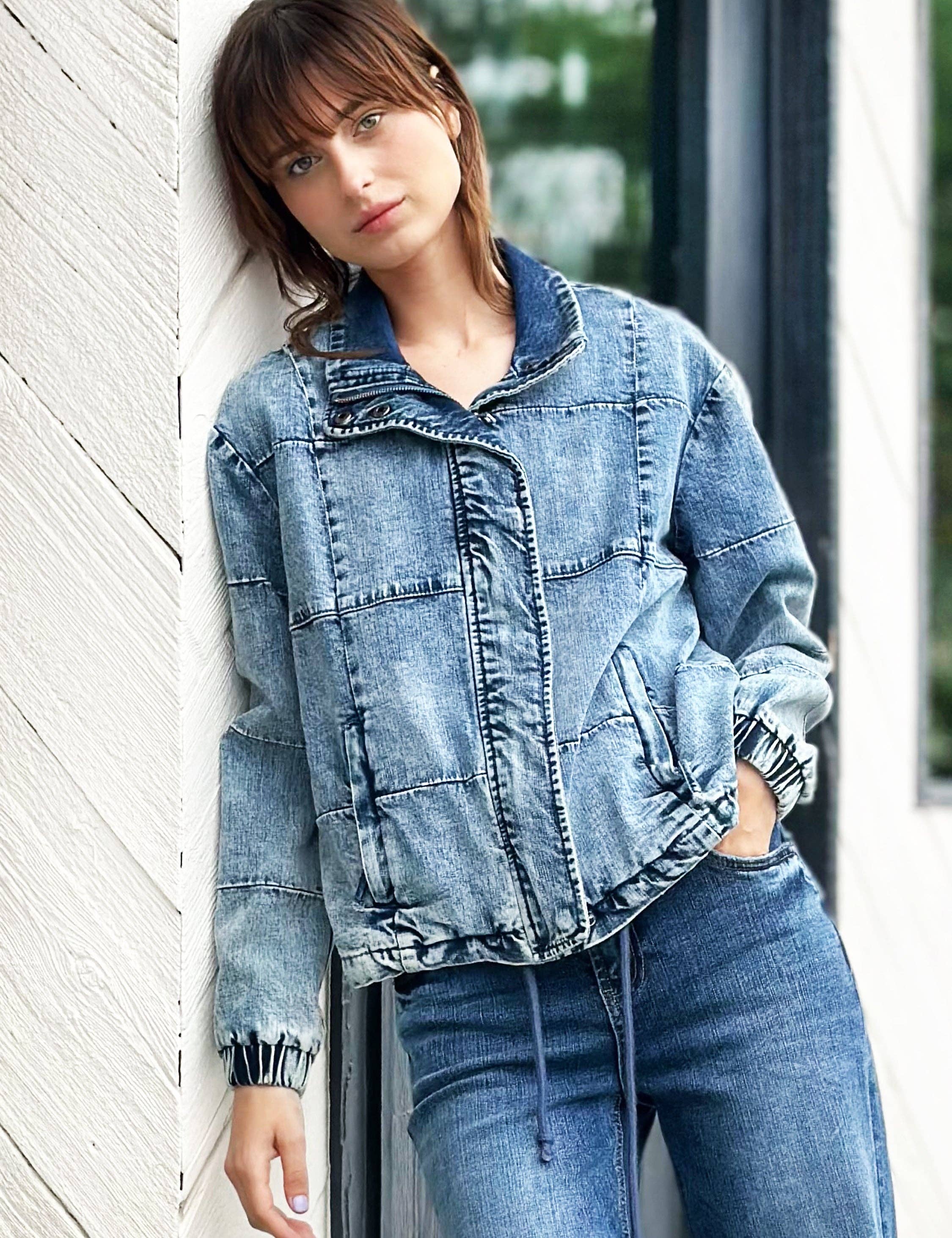 Washed Blue Puff Adder Jacket for wholesale on Faire