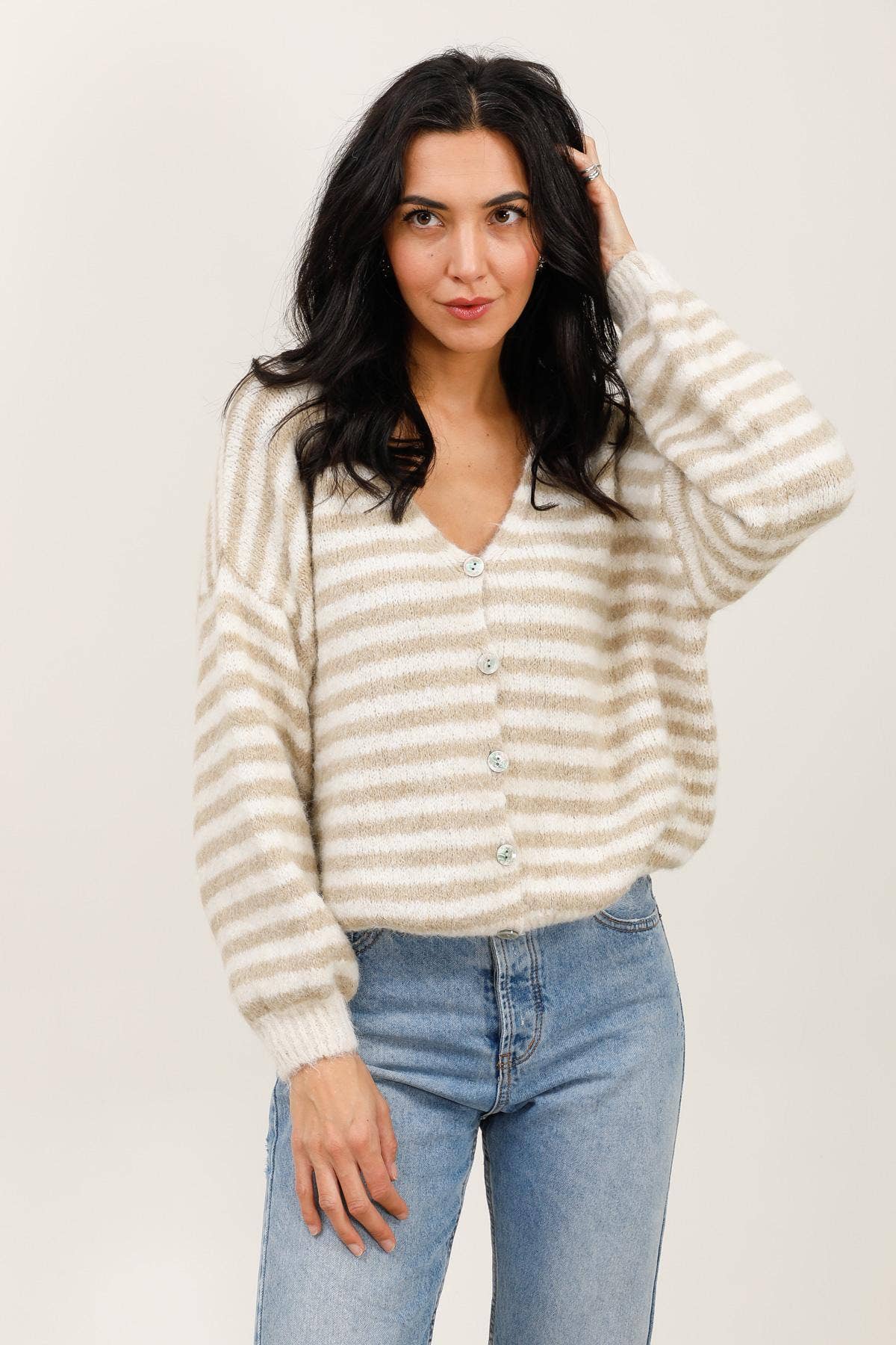 LÉA & LUC - Wholesale Cardigan - Women's - Striped cardigan REF. 5106237