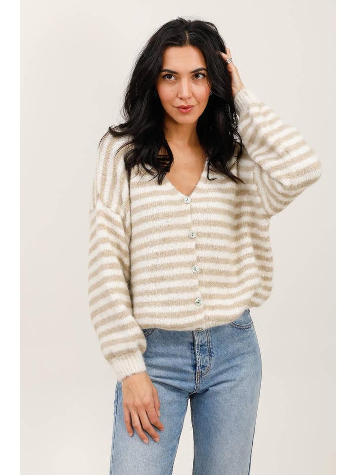 LÉA & LUC - Wholesale Cardigan - Women's - Striped cardigan REF. 5106237