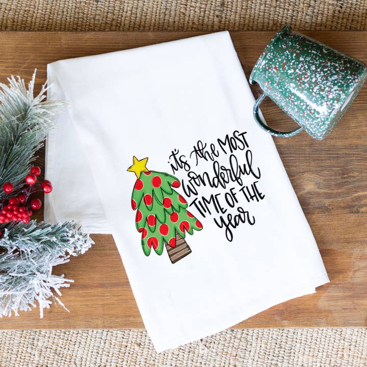 Christmas Carol Towel, Christmas decor, Tea Towel for wholesale by Clairmont & Co